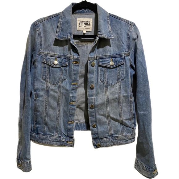 ZARA Authentic Denim by TRF , Distressed Jean Jacket Medium, Blue - Picture 1 of 4
